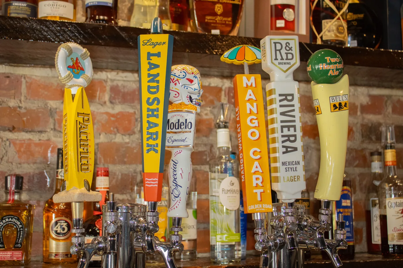 Draft beer tap handles at Royal James