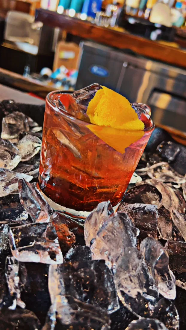 Spirit-forward cocktail served over ice at Royal James